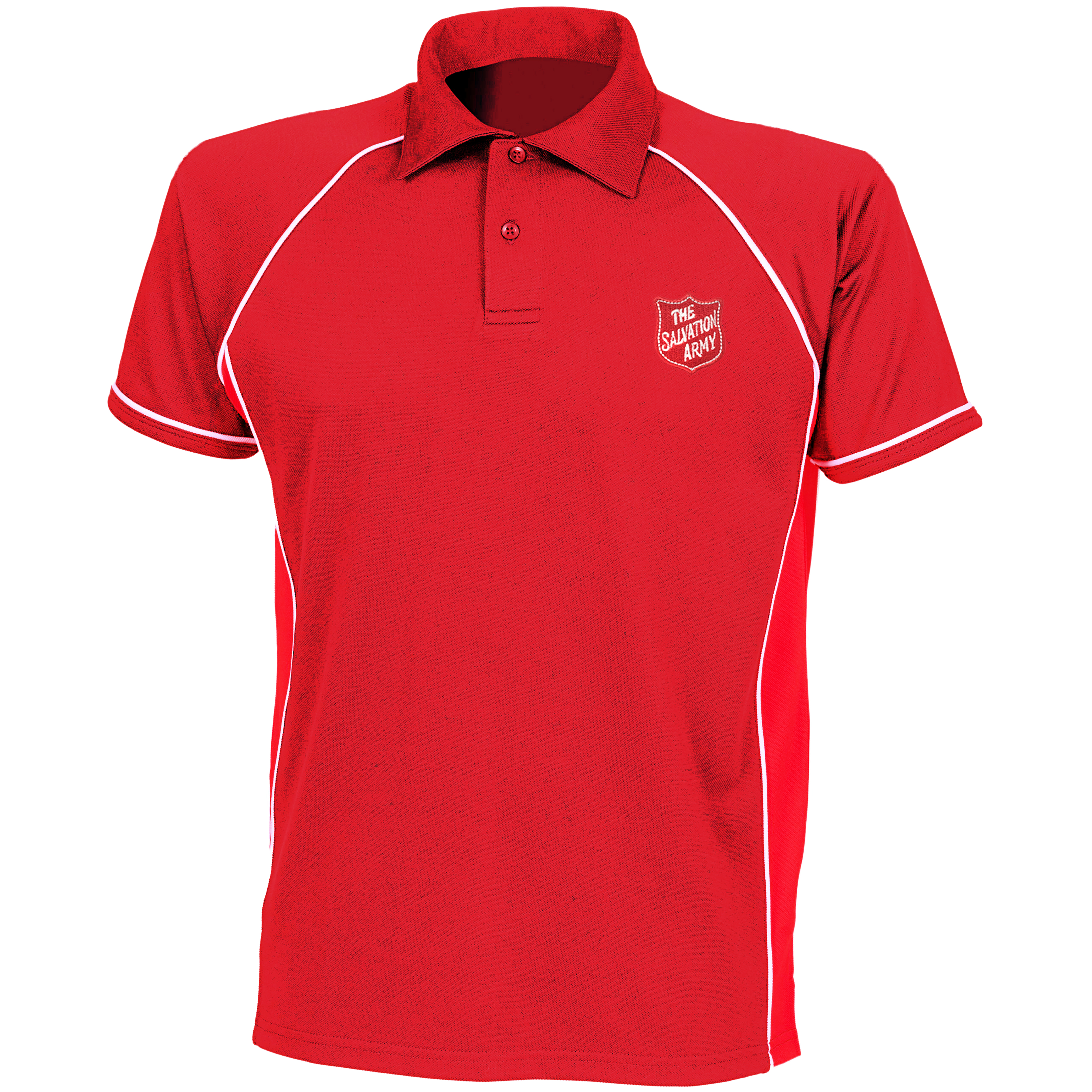 Premium Polo Shirt - Red with Shield
